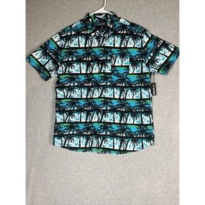 New Massive Men’s Button Down Shirt Hawaiian Palm Trees  Size X-Large